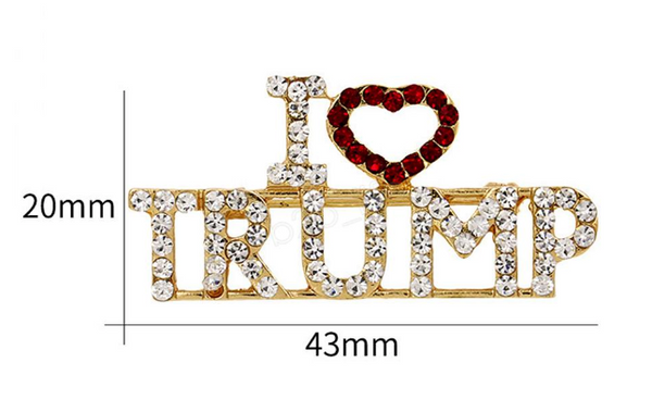 I Love Trump Rhinestone Brooch Lapel Pin – Resources from Lance