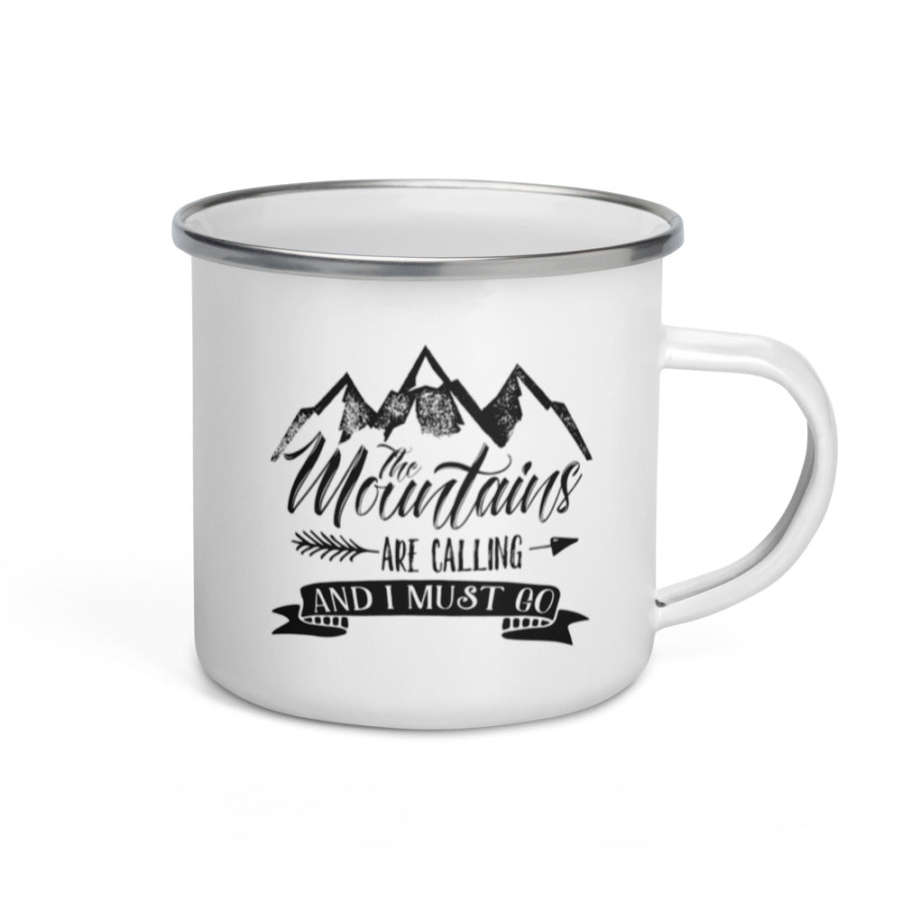 The Mountains Are Calling Enamel Mug