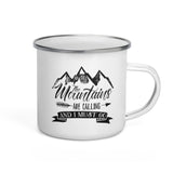 The Mountains Are Calling Enamel Mug