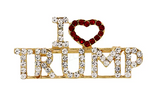 I Love Trump Rhinestone Brooch Lapel Pin